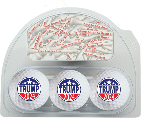 Trump 2024 Golf Balls 3 pack w/20 tees officialtrump2024store