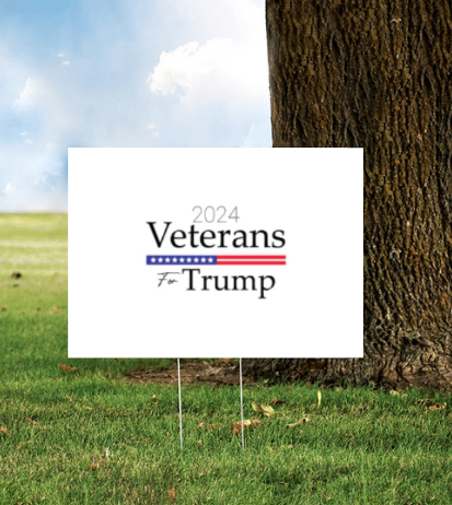 White Yard Sign Veterans For Trump 2024 W Stake For Lawn   Veterans For Trump 2024 Lawn Sign Grande 