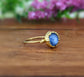 Gold Kyanite ring, Round stone ring, Blue gemstone Engagement ring, Kyanite jewelry, Blue Promise ring, Boho Kyanite ring, Mothers Day Gift