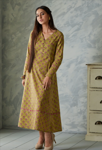 Farzeen Sunflower Booti Anarkali Dress