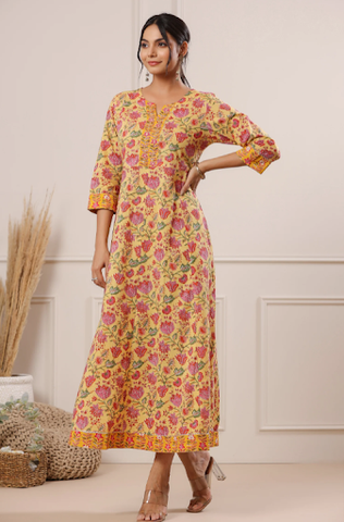 Shazneen Floral Summer Cotton Dress