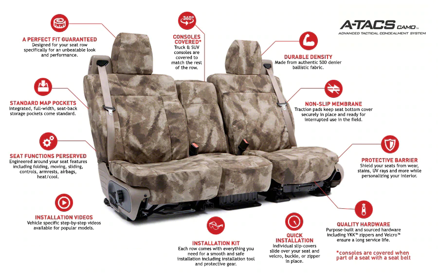 A-TACS® Ballistic Seat Cover Features