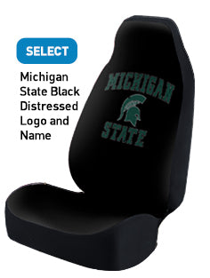 Michigan State Black Distressed Logo and Name