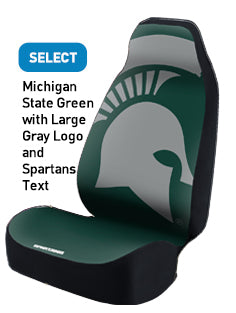 Michigan State Green with Large Gray Logo and Spartans Text