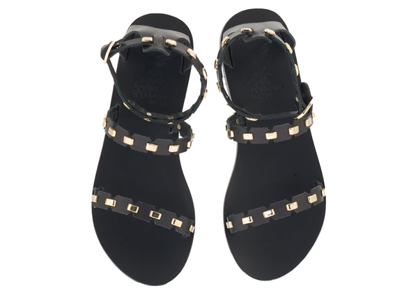 Kara Sandals With Studs Black Ancient Greek Sandals Apoella