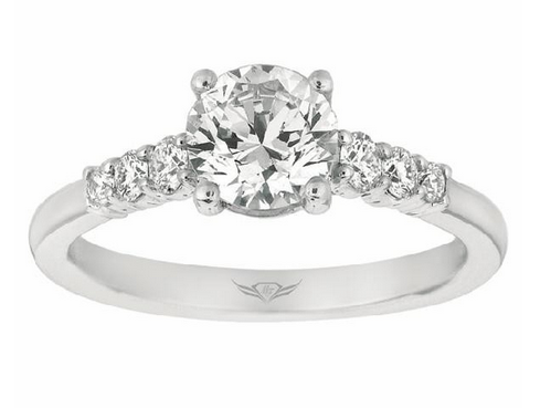 14K White Gold Single Row Pavé Infinity Engagement Ring by Martin Flyer