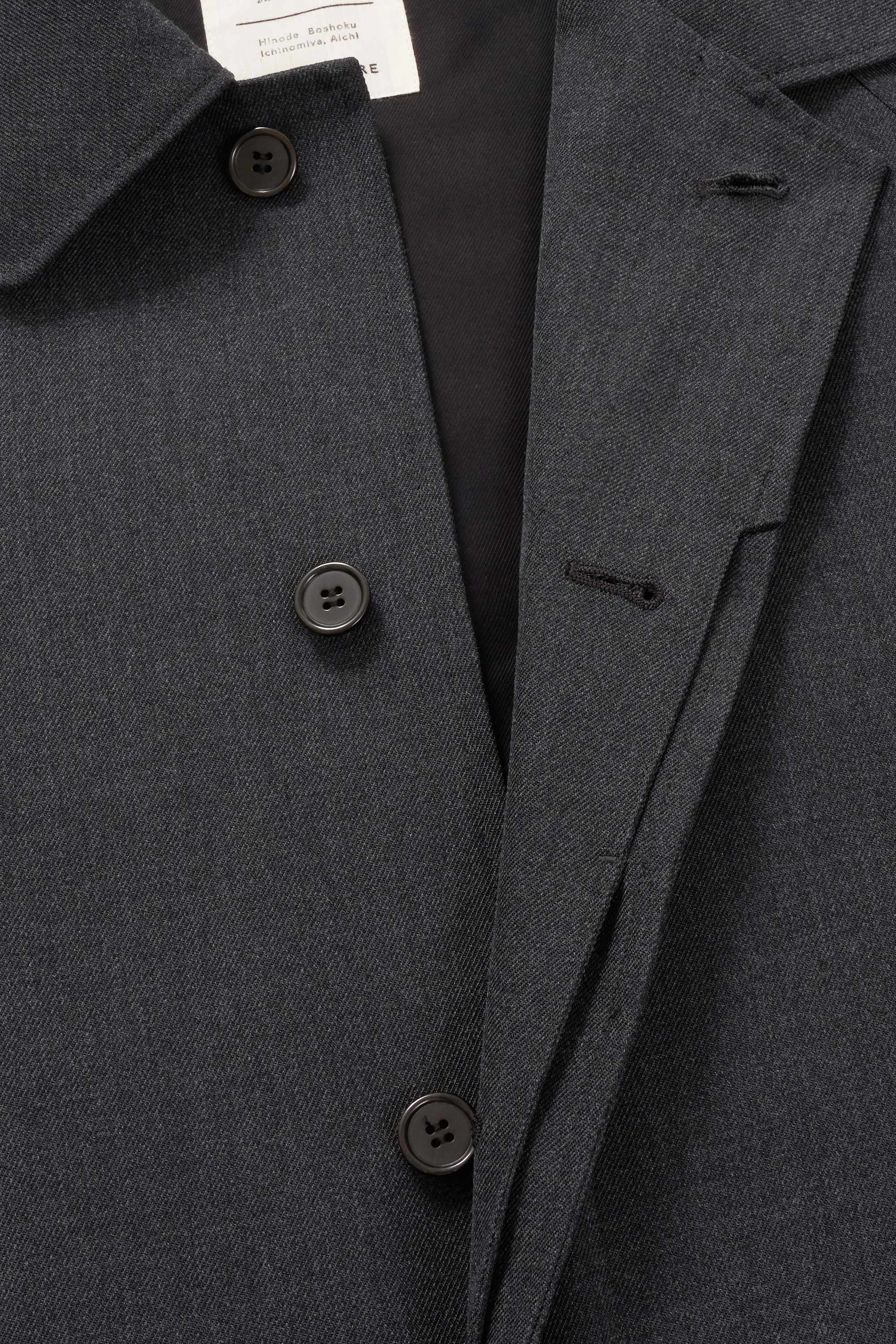 Organic Wool Survival Cloth Raglan Sleeves Minimalist Coat, Dark