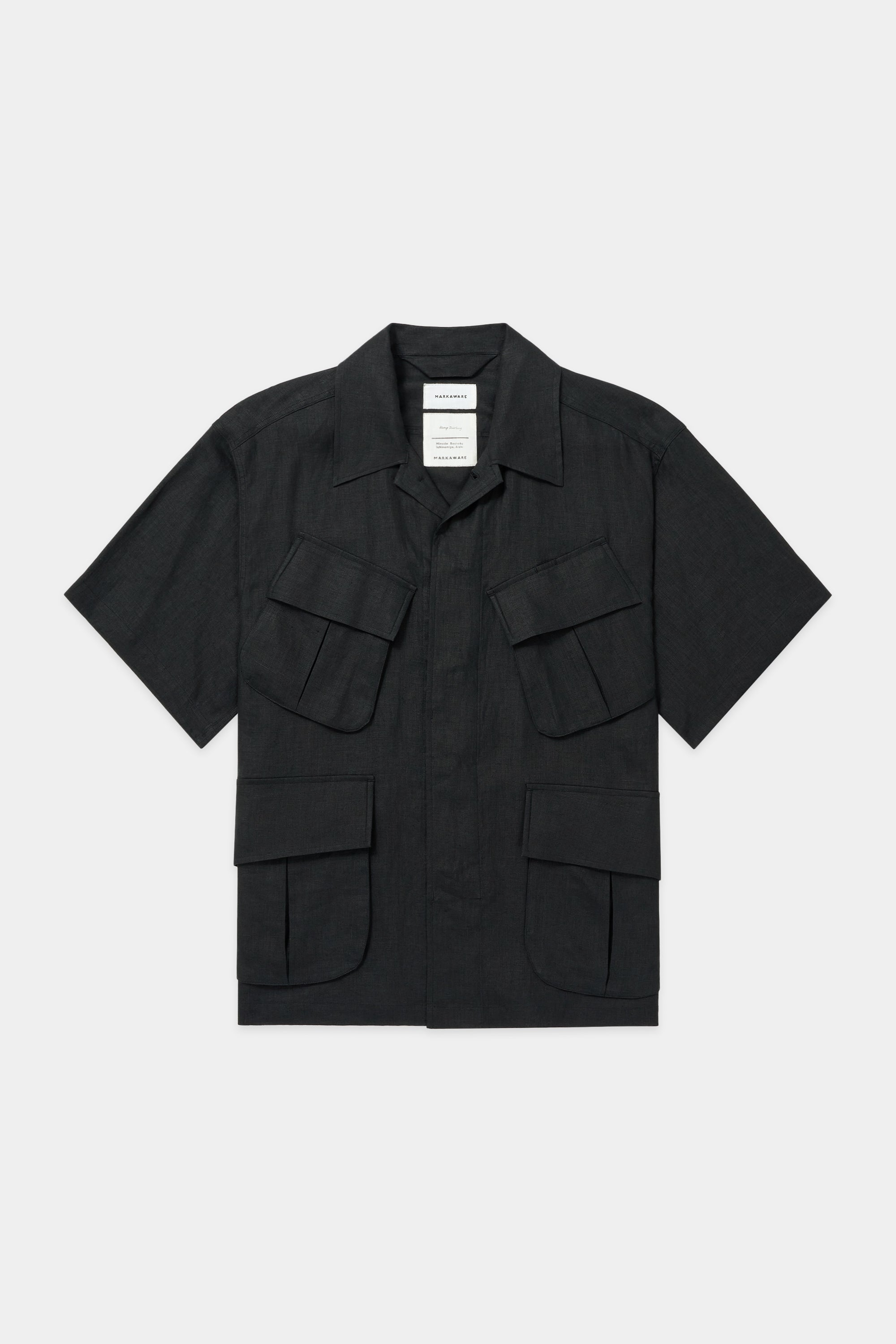 ヘンプ細布 ジャングルファティーグ S/S, Charcoal – MARKAWARE