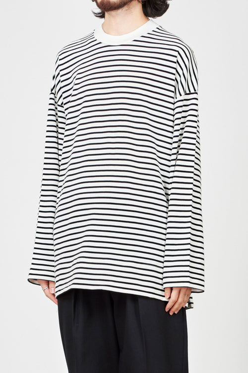 ORGANIC PIMA 60//2 STRIPE BOX Tee L/S, Brown × White – MARKAWARE