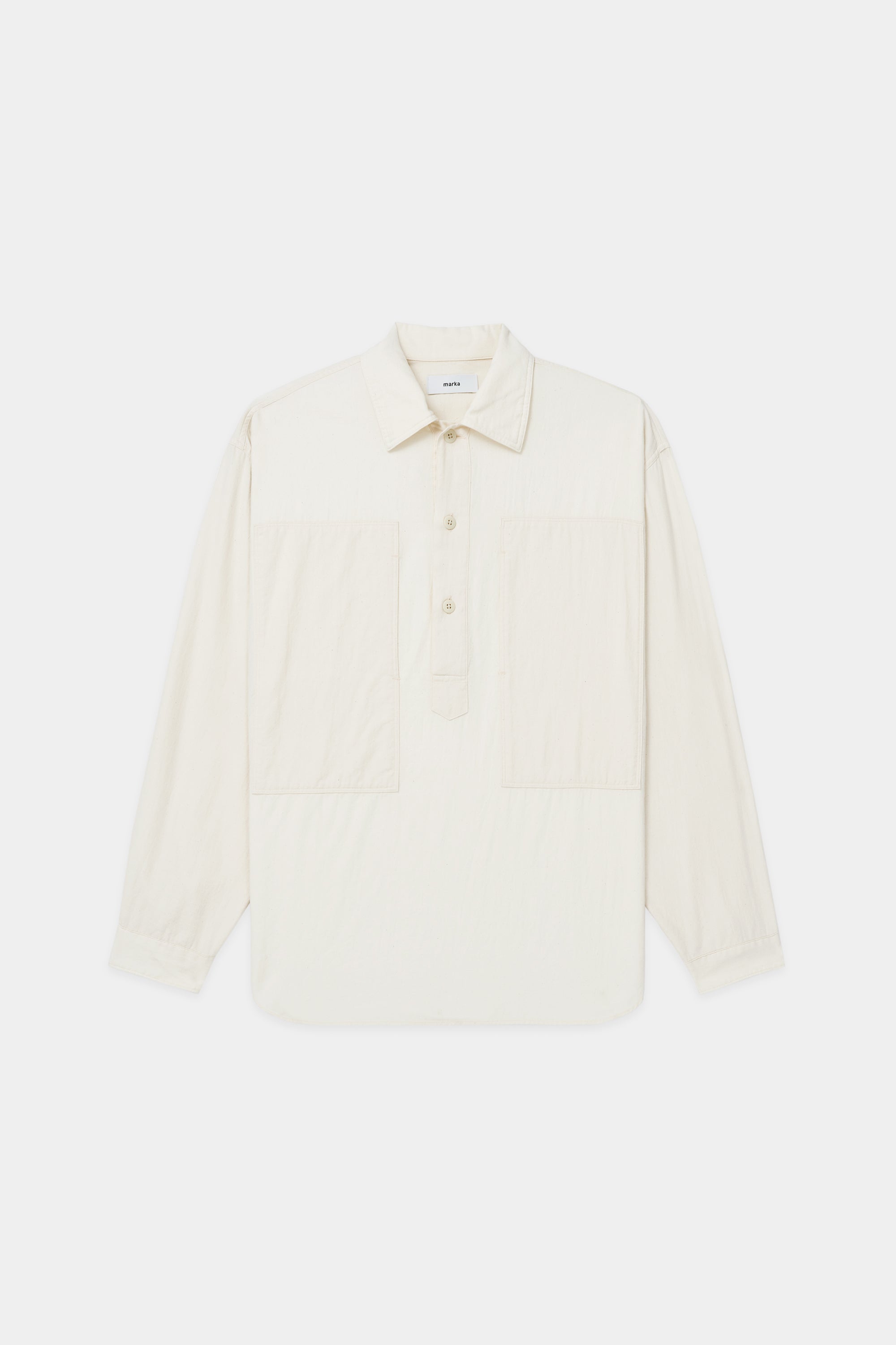 Cotton/wool Viella Utility Shirt Pull Over, Ivory – MARKAWARE