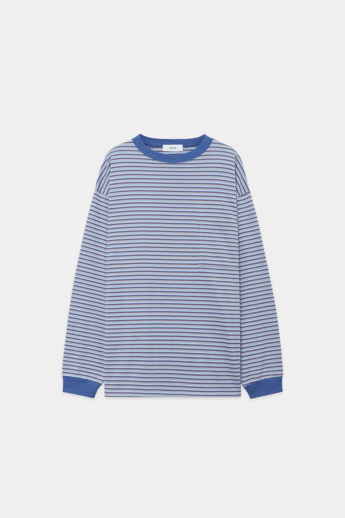 30/2 ORGANIC COTTON KNIT BORDER BORDER TEE S/S, Saxe – MARKAWARE