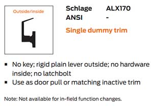 Schlage ALX170 Function