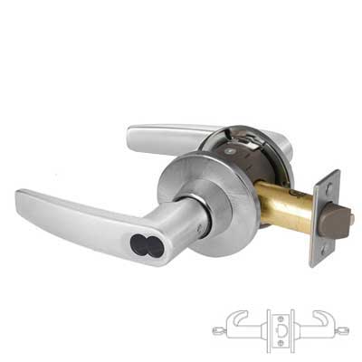 Sargent 28-70-11G16-OB-US26D Classroom Security, Apartment, Exit or Privacy Function 11 Line Cylindrical Lock - SFIC, O Rose, B Lever, Satin Chrome