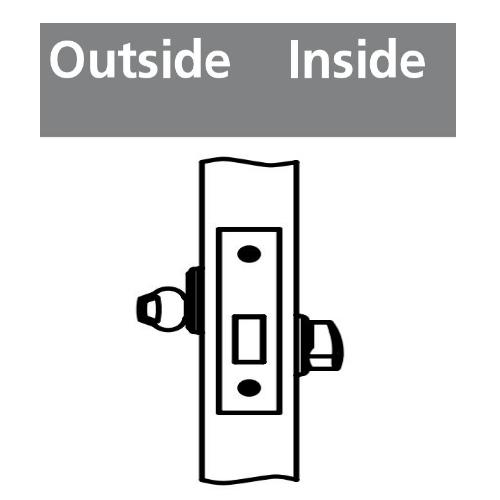 Image of outside and inside with Corbin Russwin DL4117 Mortise Deadlock