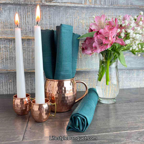 Copper decor accents for the table