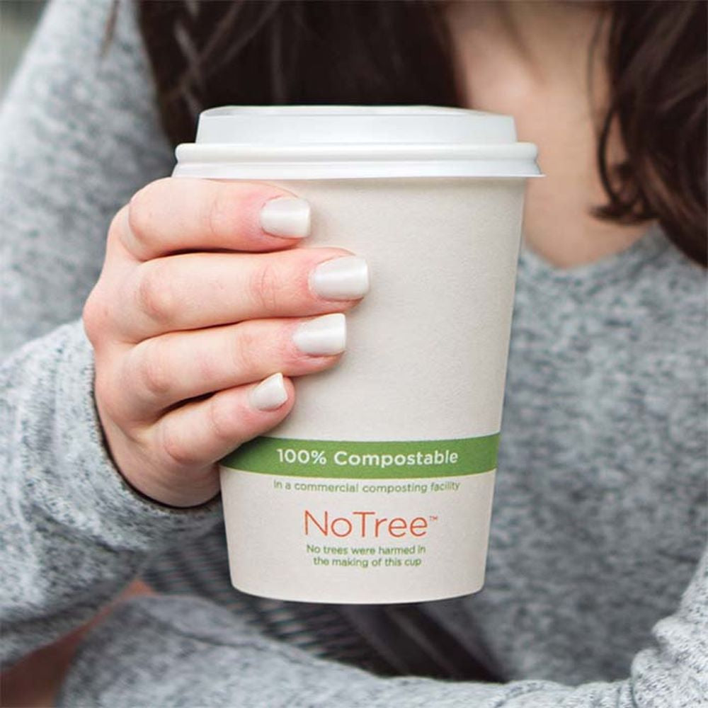 16 oz Custom Printed Compostable NoTree Paper Hot Cups | 1000 Count