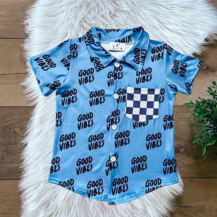 Good Vibes Button Up by TwoCan