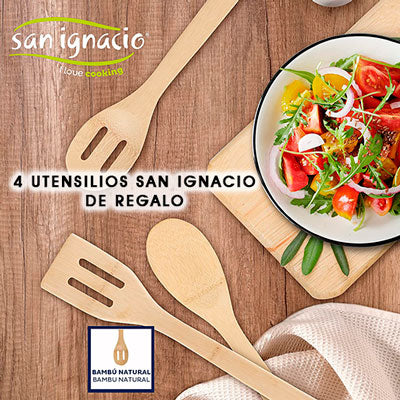 San ignacio Set Bateria Cocina 8 Piezas Con Juego Sartenes Premium Nona  20/24/28 cm PK3746 Plateado