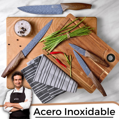 Pack Cocina: Sartenes antiadherentes San Ignacio + 6 Cuchillos + 7 ute – La  Tendeta Online