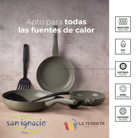 Batería de cocina San Ignacio 8 piezas con utensilios – La Tendeta Online