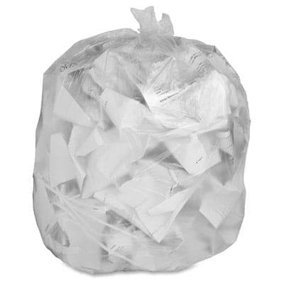 7-10 gallon Trash Bags H24246N Clear 1000 per case 6 micron