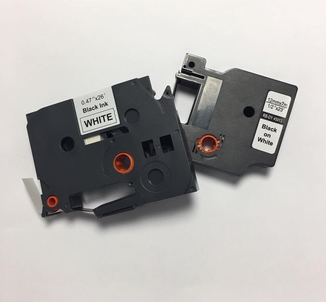.23" x 26.2' (6mm x 8m) Brother Compatible P-Touch Label Tape for TZe-111 - Black on Clear