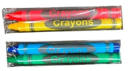 Individually Wrapped 4 Pack of Crayons in Bulk - Cellophane Wrapper (R