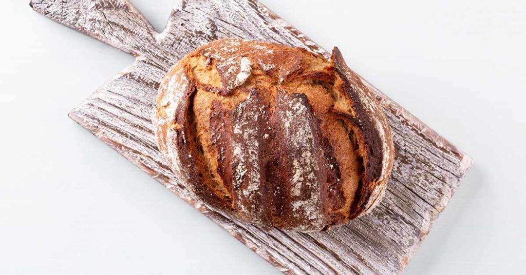 Rye bread baked with rye flour