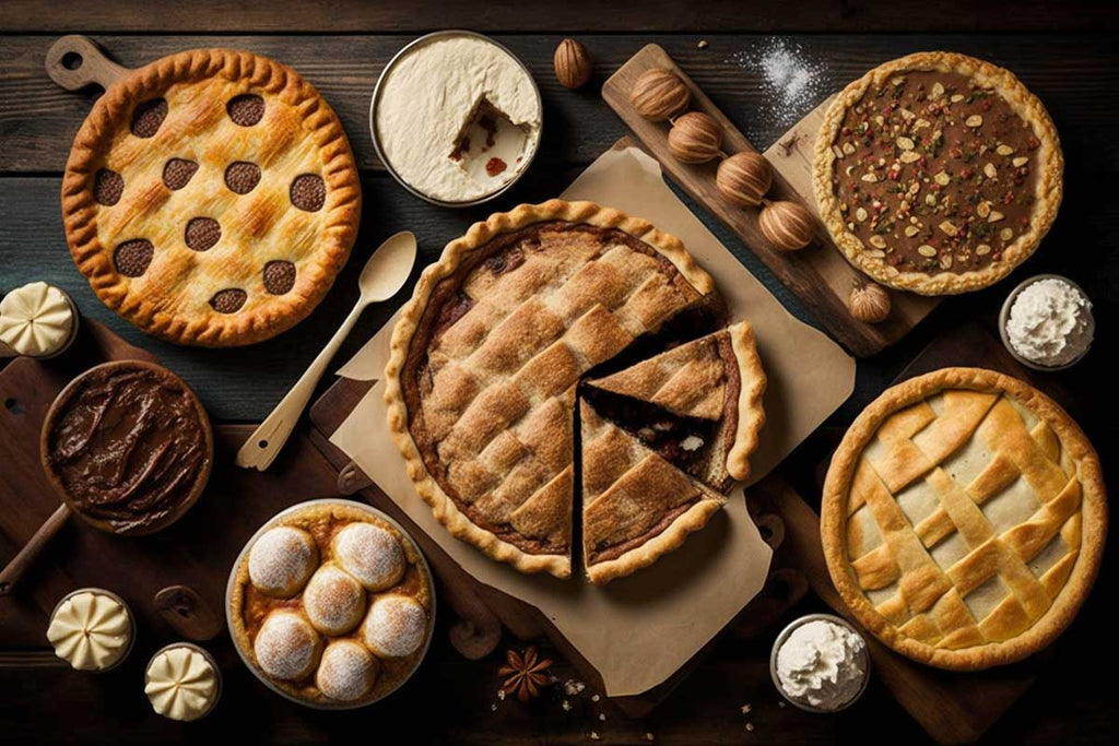 Different types of pies requiring different pastry making ingredients and techniques