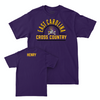 East Carolina Men's Cross Country Purple Arch Tee - J Henry Small