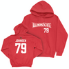 Illinois State Football Red Sideline Hoodie - Luke Johnsen Small