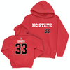 NC State Softball Red Sideline Hoodie - Alaina Smith Small