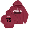 Temple Football Cherry Staple Hoodie - Luke Watson | #75 Small