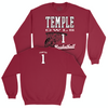 Temple Men's Basketball Cherry Hoops Crew - Zion Stanford | #1 Small