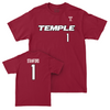 Temple Men's Basketball Cherry Sideline Tee - Zion Stanford | #1 Small