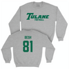 Tulane Football Sport Grey Classic Crew - Luke Besh Small