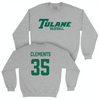 Tulane Baseball Sport Grey Classic Crew - Will Clements Small