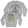 UC Davis Football Sport Grey Classic Crew - Abe Del Real | #84 Small