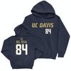 UC Davis Football Navy Sideline Hoodie - Abe Del Real | #84 Small