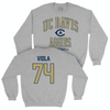 UC Davis Football Sport Grey Classic Crew - Cristian Viola | #74 Small