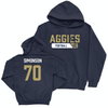 UC Davis Football Navy Staple Hoodie - Eli Simonson | #70 Small