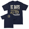 UC Davis Men's Basketball Navy Hoops Tee - Sydney Burns | #13 Small