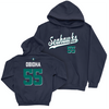 UNC Wilmington Men's Basketball Navy Script Hoodie - Harlan Obioha Small