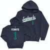 UNC Wilmington Women's Basketball Navy Script Hoodie - Mary Ferrito Small