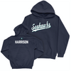 UNC Wilmington Men's Track & Field Navy Script Hoodie - Travis Harrison Small