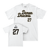 Wake Forest Football White Script Comfort Colors Tee - Travon West Small