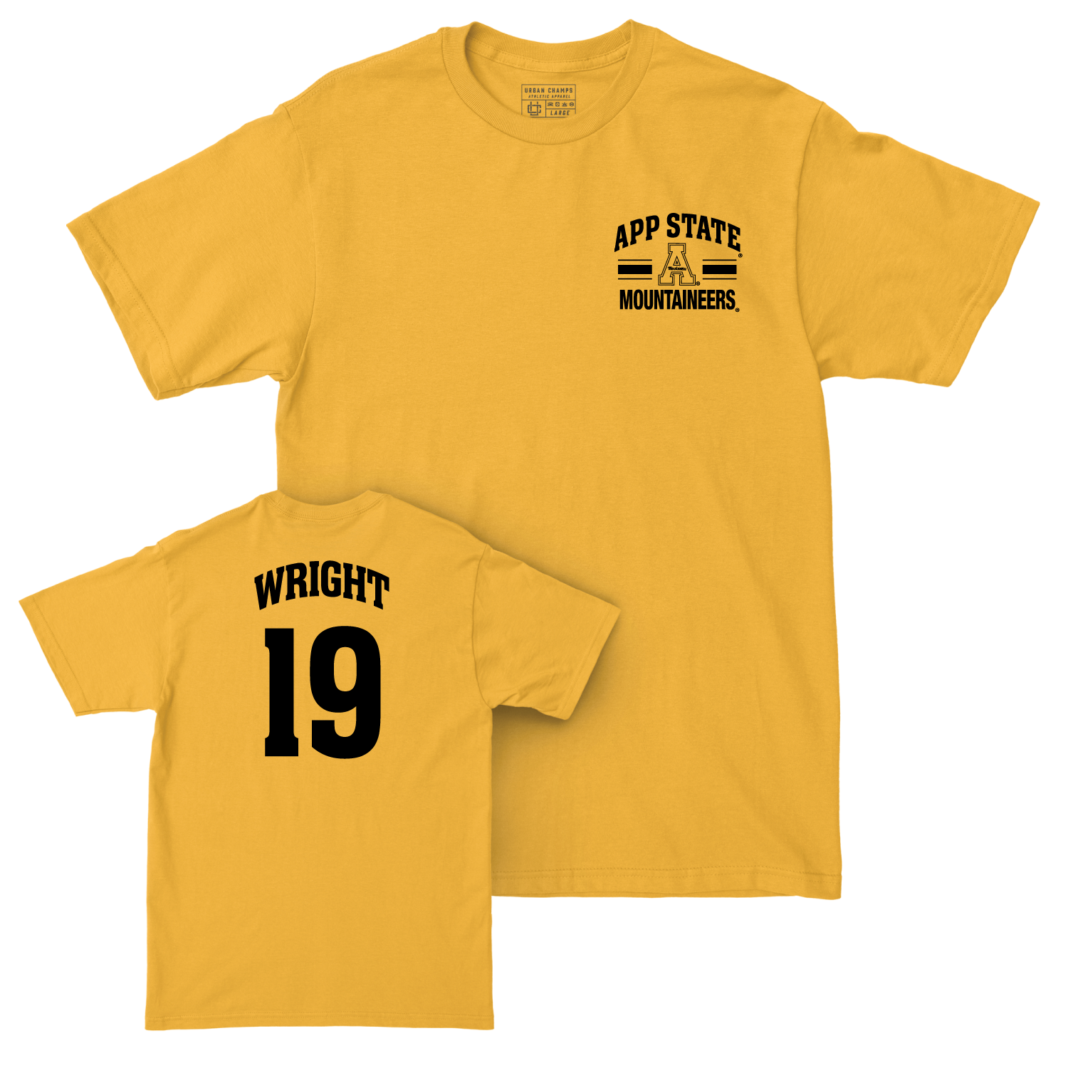 App State Baseball Gold Victory Tee - Brooks Wright