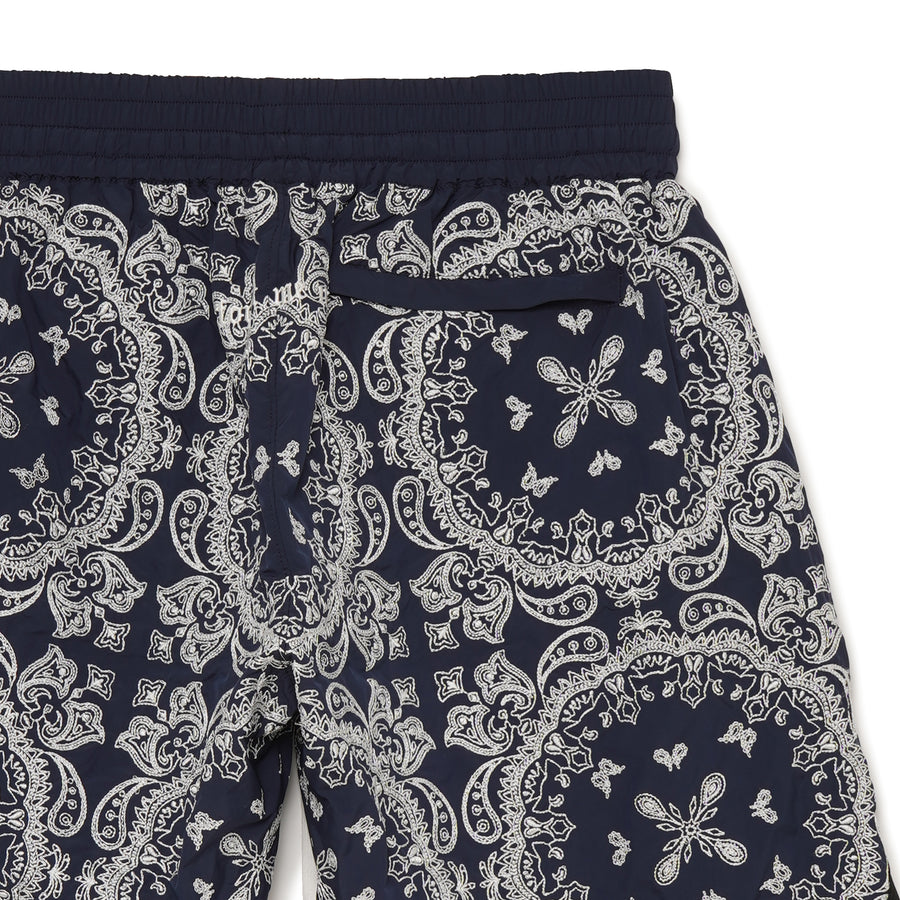 MAYO Paisley Embroidery Shorts - BLACK / BLUE / GREEN