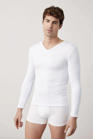 Camiseta Pico Blanca Hombre