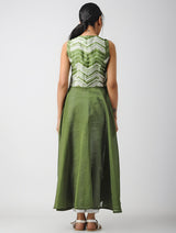Designer/ Indo Western  Long  Tunic In Olive Green Colour
